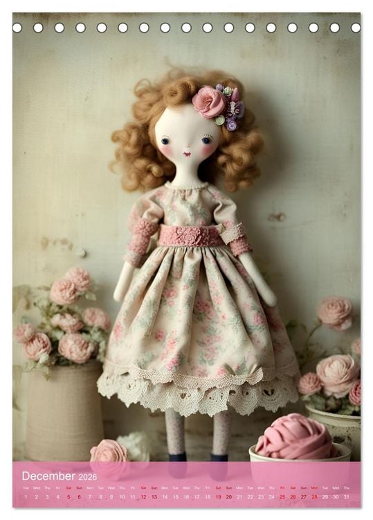 Produktbild: Romantic Dolls (Desk Calendar 2026 DIN A5 portrait), CALVENDO 12 Month DeskCalendar