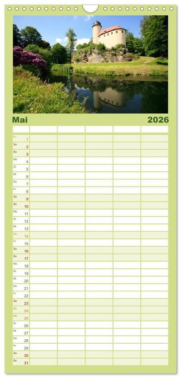 Produktbild: Familienplaner 2026 - Burgen in Deutschland mit 5 Spalten (Wandkalender, 21 x 45 cm) CALVENDO