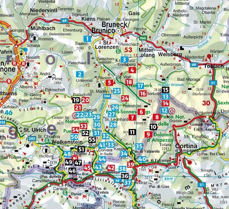 Produktbild: ROTHER Wanderf&uuml;hrer Dolomiten &ndash; Gadertal: 55 Touren im Val Badia und in den Naturparks Puez-Geisler und Fanes-Sennes-Prags.