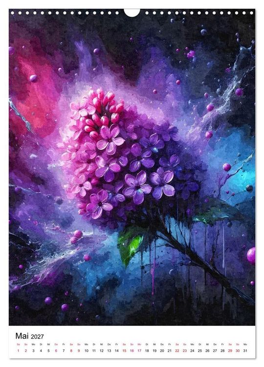 Produktbild: Bl&uuml;ten-&Auml;sthetik Tintenart (Wandkalender 2027 DIN A3 hoch), CALVENDO Monatskalender