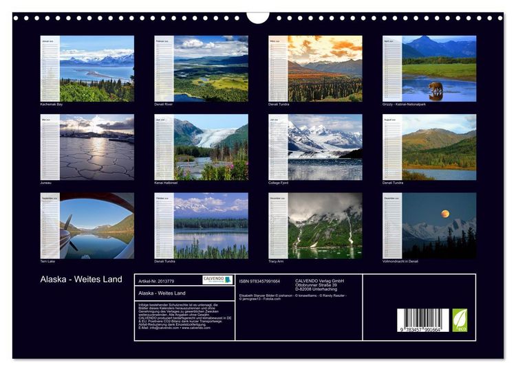 Produktbild: Alaska - Weites Land (Wandkalender 2026 DIN A3 quer), CALVENDO Monatskalender