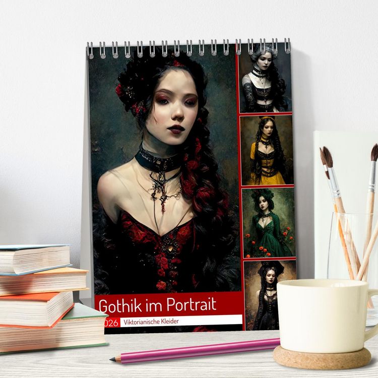 Produktbild: Gothik im Portrait - Viktorianische Kleider (Tischkalender 2026 DIN A5 hoch), CALVENDO Monatskalender