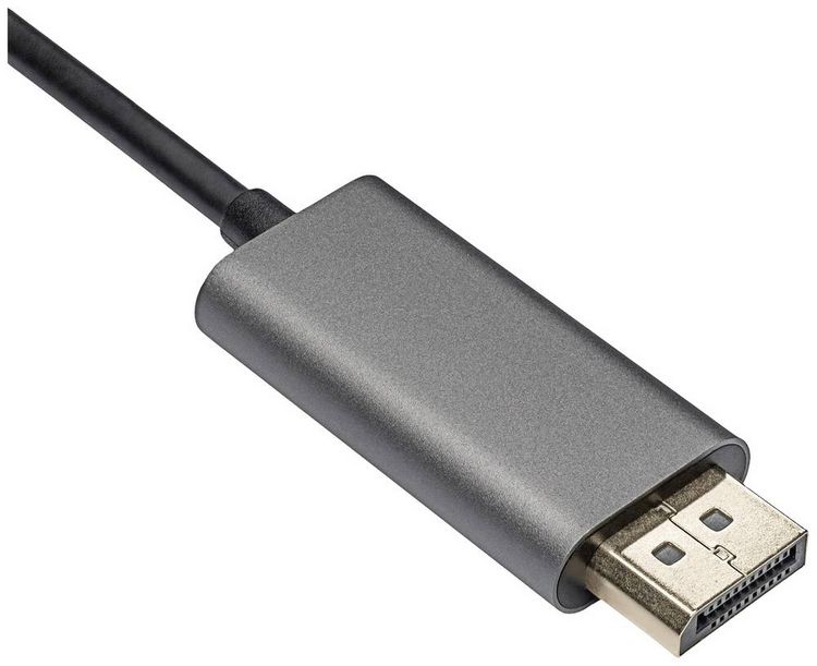 Produktbild: Akyga Anschlusskabel USB-C&reg; Stecker, DisplayPort Stecker 1.80 m Schwarz AK-AV-16 USB-C&reg; Kabel