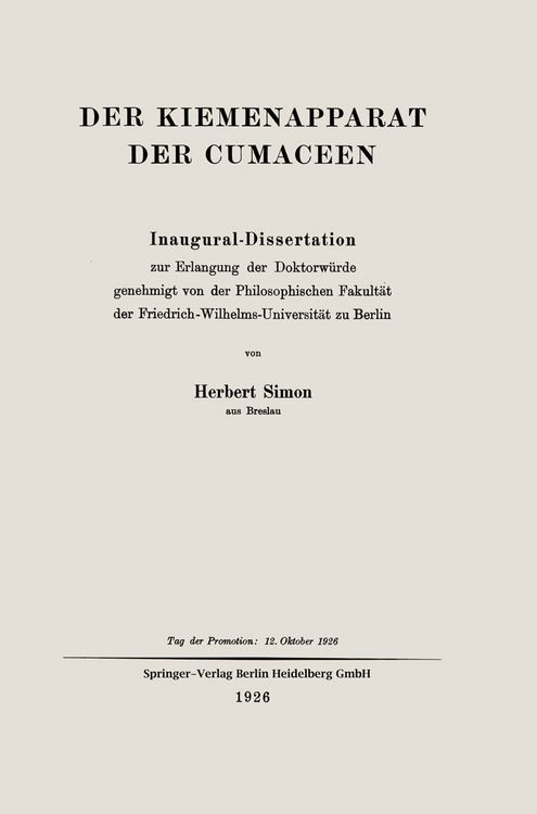 Produktbild: Der Kiemenapparat der Cumaceen
