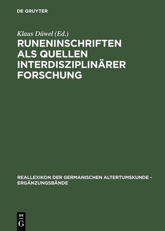 Produktbild: Runeninschriften als Quellen interdisziplin&auml;rer Forschung