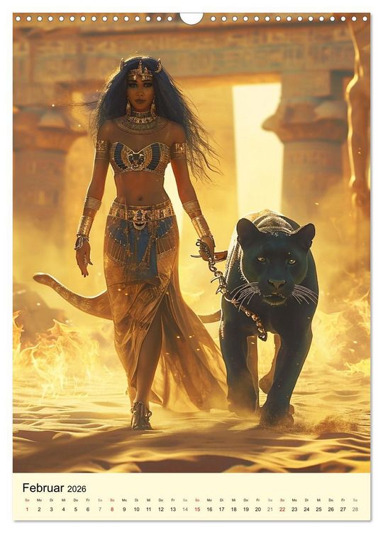 Produktbild: &Auml;gyptischer Katzenkult. Priesterinnen der G&ouml;ttin Bastet (Wandkalender 2026 DIN A3 hoch), CALVENDO Monatskalender