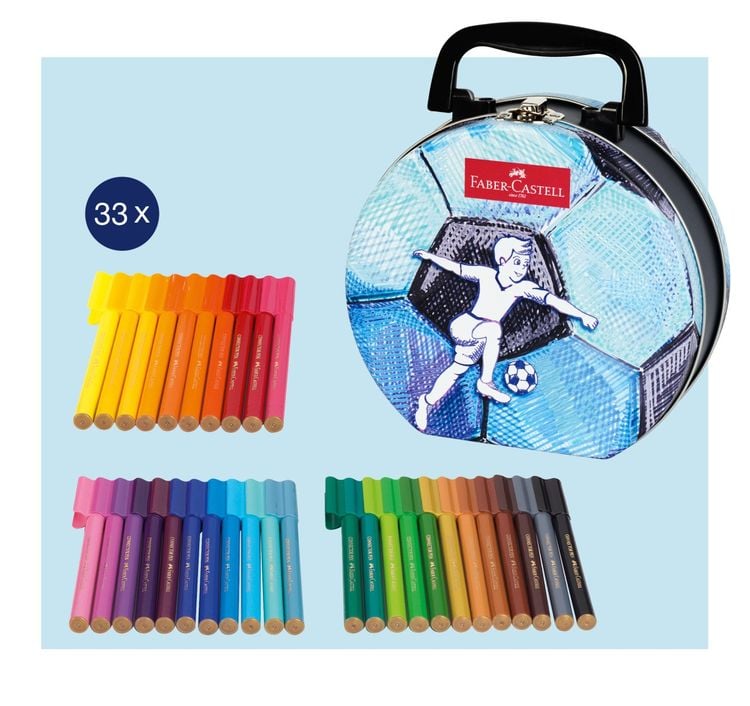 Produktbild: Faber-Castell Fasermaler Connector Fussballkoffer 33er Set