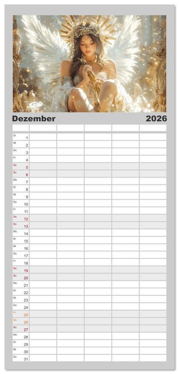 Produktbild: Familienplaner 2026 - G&ouml;tterfunken mit 5 Spalten (Wandkalender, 21 x 45 cm) CALVENDO