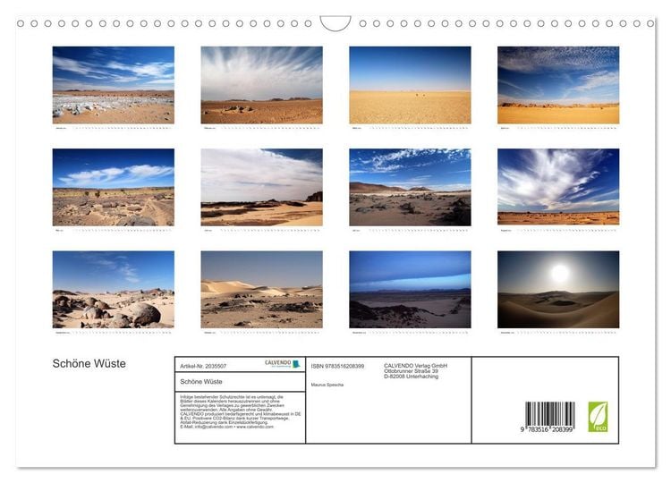 Produktbild: Sch&ouml;ne W&uuml;ste (Wandkalender 2026 DIN A3 quer), CALVENDO Monatskalender