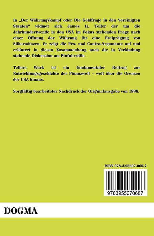Produktbild: Der W&auml;hrungskampf oder Die Geldfrage in den Vereinigten Staaten