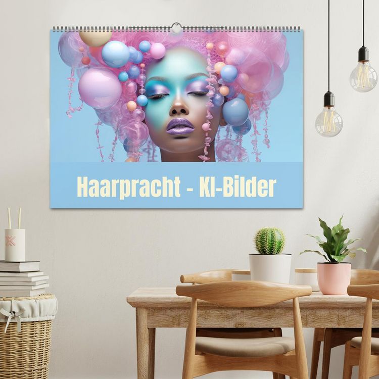 Produktbild: Haarpracht - KI-Bilder (Wandkalender 2026 DIN A2 quer), CALVENDO Monatskalender