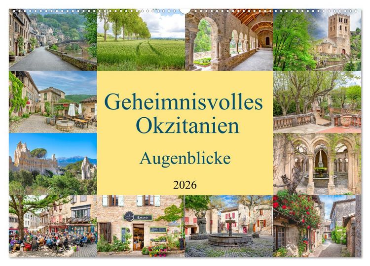 Produktbild: Geheimnisvolles Okzitanien. Augenblicke (Wandkalender 2026 DIN A2 quer), CALVENDO Monatskalender