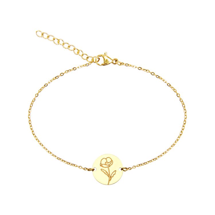 Produktbild: Armband - "Your Flower" vergoldet - Mohnblume