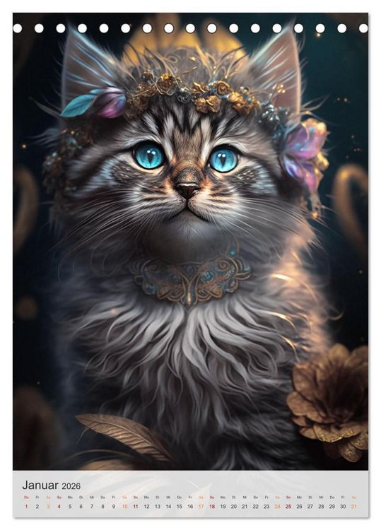 Produktbild: Boho Katzenbabys (Tischkalender 2026 DIN A5 hoch), CALVENDO Monatskalender