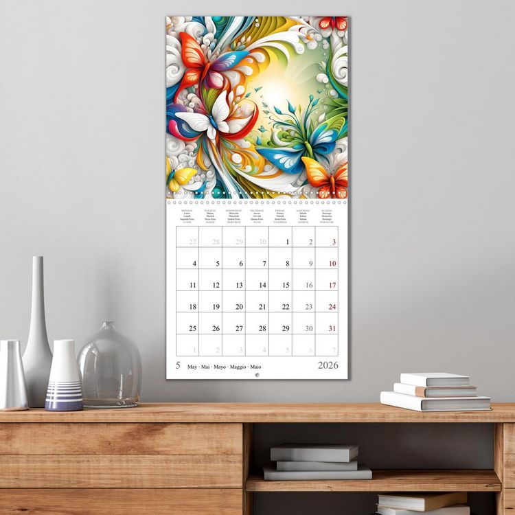Produktbild: Quatre saisons - Fractales (Calendrier mural carr&eacute; 2026 30x30 cm) Calendrier double avec une page pour vos prises de notes