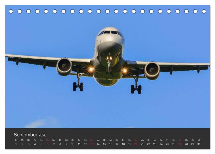 Produktbild: Verkehrsflugzeuge (Tischkalender 2026 DIN A5 quer), CALVENDO Monatskalender