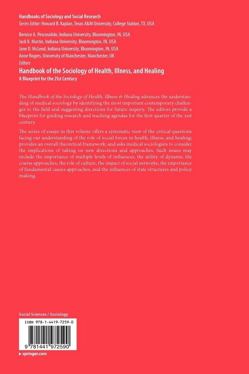 Produktbild: Handbook of the Sociology of Health, Illness, and Healing