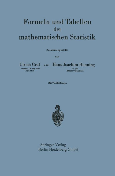 Produktbild: Formeln und Tabellen der mathematischen Statistik