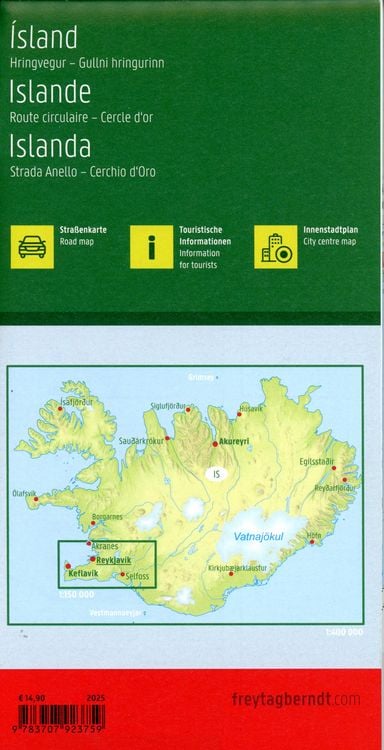 Produktbild: freytag & berndt Stra&szlig;enkarte Island 1:400.000