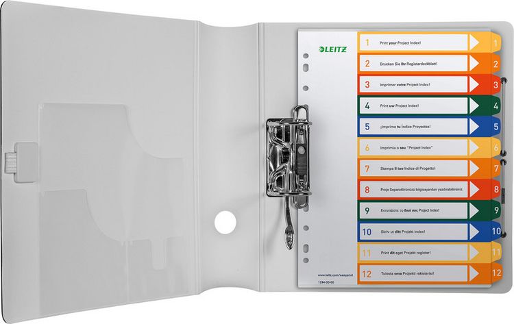Produktbild: LEITZ&reg; Register Vollformat &uuml;berbreit farbig, 1-12 12teilig