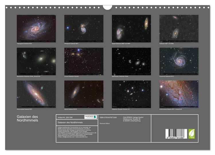 Produktbild: Galaxien des Nordhimmels (Wandkalender 2026 DIN A3 quer), CALVENDO Monatskalender