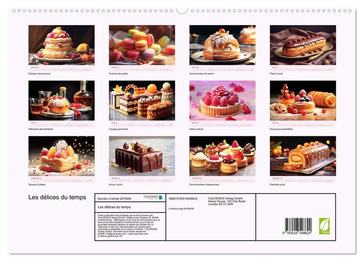 Produktbild: Les d&eacute;lices du temps (Calendrier mural 2026 DIN A2 vertical) calendrier de bureau