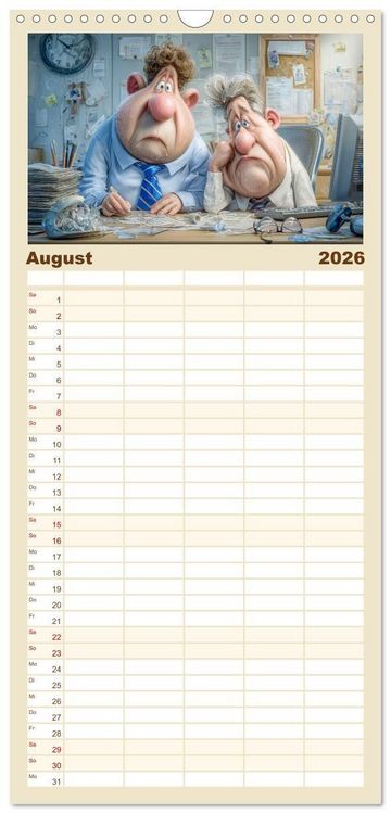 Produktbild: Familienplaner 2026 - Pause ist, wenn der Drucker druckt mit 5 Spalten (Wandkalender, 21 x 45 cm) CALVENDO