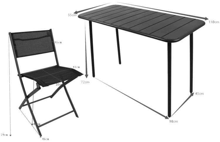 Produktbild: 5 tlg. Bistroset Balkonset Gartenset Sumila 110x55