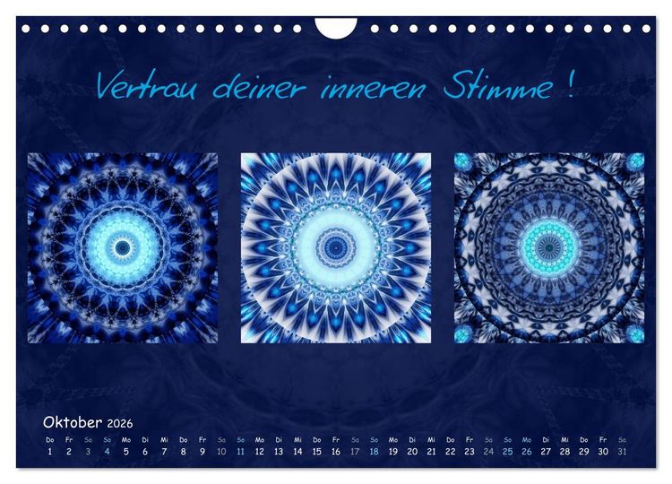 Produktbild: Mandala Trilogien (Wandkalender 2026 DIN A4 quer), CALVENDO Monatskalender