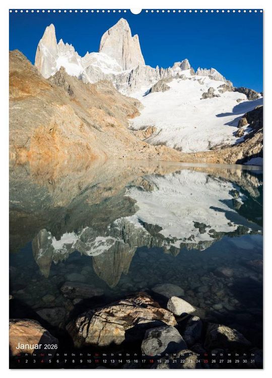 Produktbild: Majest&auml;tische Berge Cerro Fitzroy Patagonien (hochwertiger Premium Wandkalender 2026 DIN A2 hoch), Kunstdruck in Hochglanz