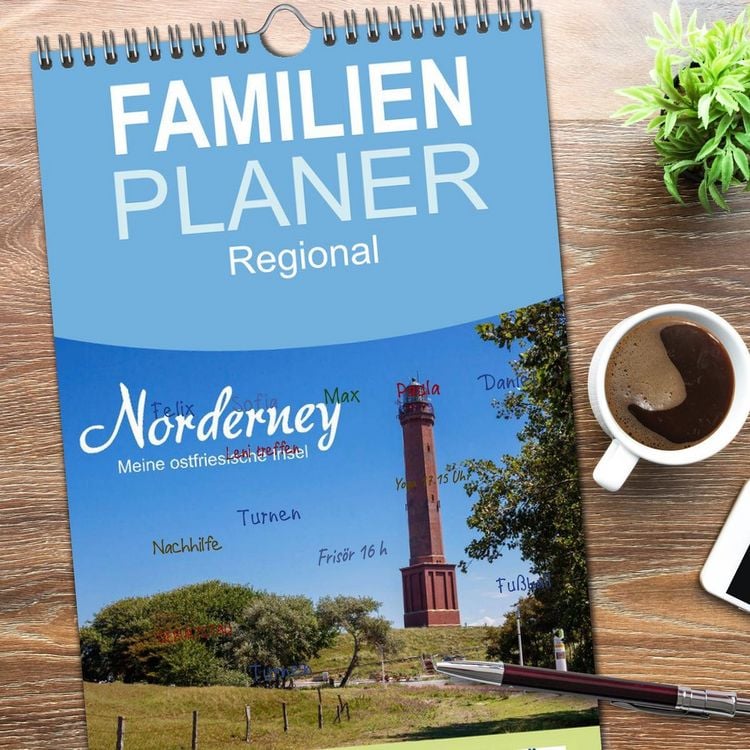 Produktbild: Familienplaner 2026 - Norderney. Meine ostfriesische Insel mit 5 Spalten (Wandkalender, 21 x 45 cm) CALVENDO