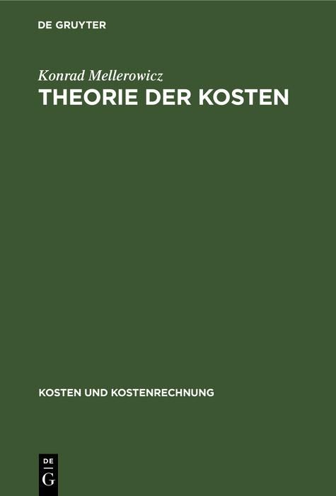 Produktbild: Theorie der Kosten