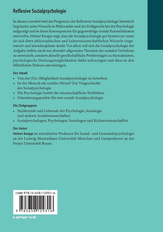 Produktbild: Reflexive Sozialpsychologie