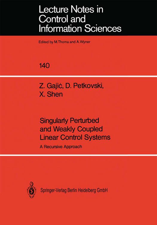 Produktbild: Singularly Perturbed and Weakly Coupled Linear Control Systems