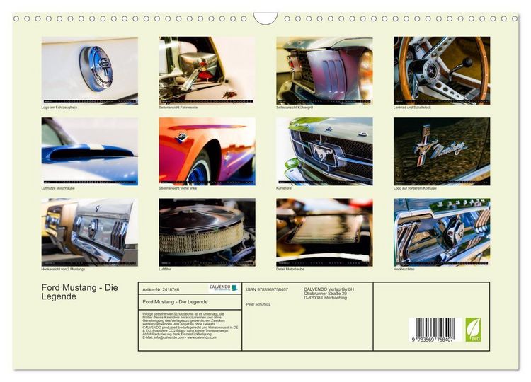 Produktbild: Ford Mustang - Die Legende (Wandkalender 2027 DIN A3 quer), CALVENDO Monatskalender