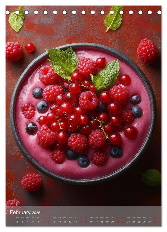 Produktbild: Smoothie Bowl Bliss (Desk Calendar 2026 DIN A5 portrait), CALVENDO 12 Month DeskCalendar