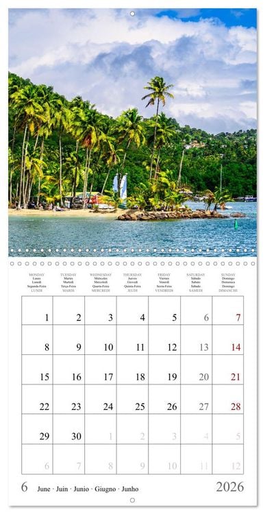 Produktbild: Dream destinations in the Caribbean (Wall Calendar 2026 12 &times; 12 Inch) CALVENDO 12 Month Wall Calendar