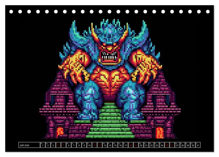 Produktbild: Pixel f&uuml;r Pixel bis Game over (Tischkalender 2026 DIN A5 quer), CALVENDO Monatskalender