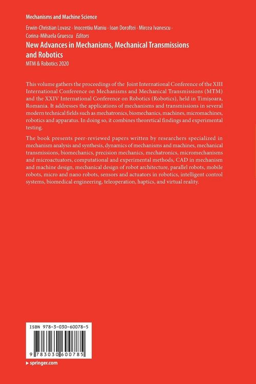 Produktbild: New Advances in Mechanisms, Mechanical Transmissions and Robotics