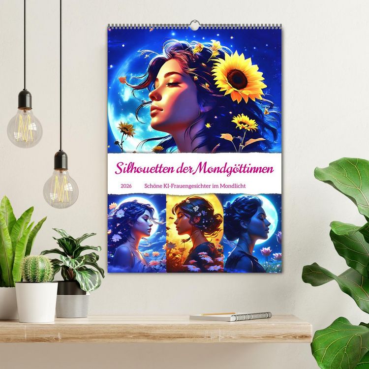 Produktbild: Silhouetten der Mondg&ouml;ttinnen (Wandkalender 2026 DIN A2 hoch), CALVENDO Monatskalender