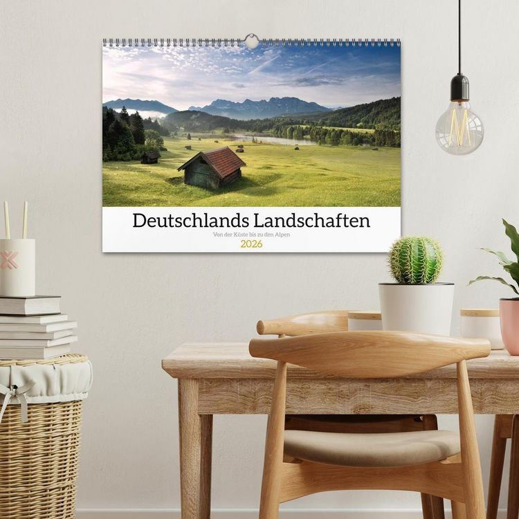 Produktbild: Deutschlands Landschaften 2026 &ndash; Von der K&uuml;ste bis zu den Alpen (Wandkalender 2026 DIN A3 quer), CALVENDO Monatskalender