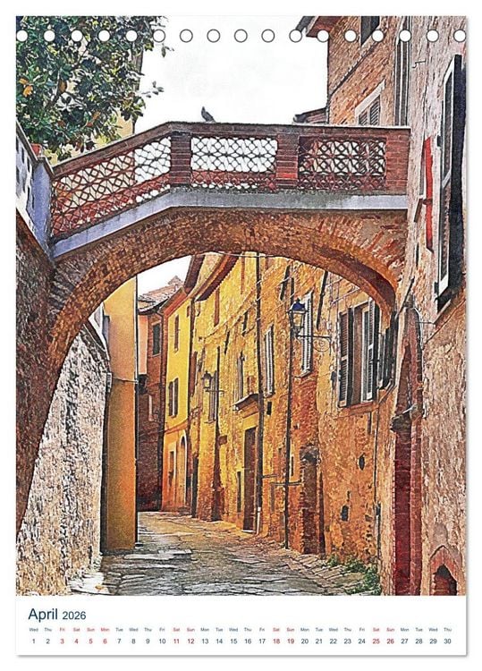 Produktbild: Umbrian Archways (Desk Calendar 2026 DIN A5 portrait), CALVENDO 12 Month DeskCalendar