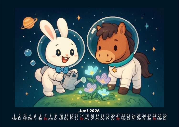 Produktbild: Bouncy & Huf - Im Weltraum 2026 Fotokalender DIN A4