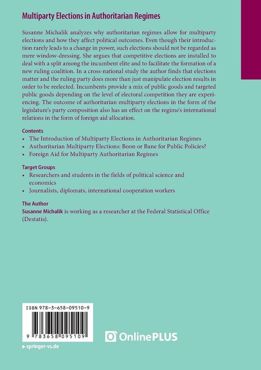 Produktbild: Multiparty Elections in Authoritarian Regimes