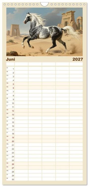 Produktbild: Familienplaner 2027 - Pferdegem&auml;lde, inspiriert von den Alten Meistern mit 5 Spalten (Wandkalender, 21 x 45 cm) CALVENDO