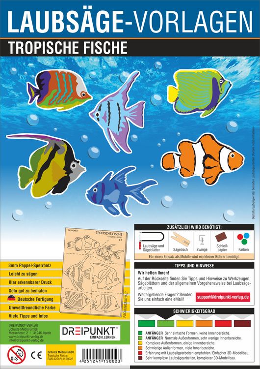 Produktbild: Laubs&auml;gevorlage Tropische Fische