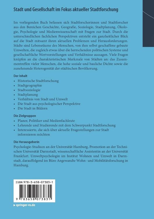 Produktbild: Stadt und Gesellschaft im Fokus aktueller Stadtforschung