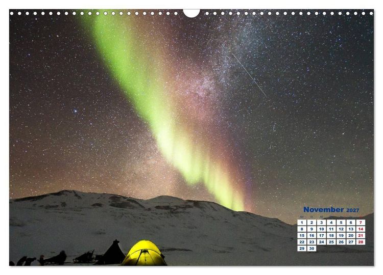 Produktbild: Faszinierende Lichterscheinungen am Himmel - Polarlichter (Wandkalender 2027 DIN A3 quer), CALVENDO Monatskalender