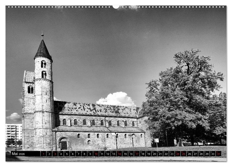 Produktbild: Magdeburg in Schwarz - Wei&szlig; (Wandkalender 2026 DIN A2 quer), CALVENDO Monatskalender
