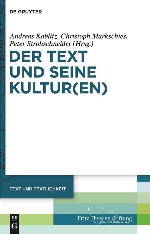 Produktbild: Der Text und seine Kultur(en)